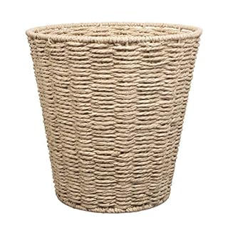 woodluv Round Waste Paper Basket Bin - Rubbish Bin for Bedroom, Bathroom, Offices or Home