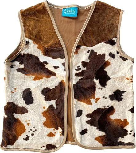 Making Believe Kids Brown Cowboy or Cowgirl Western Dress Up Vest Size 8-9