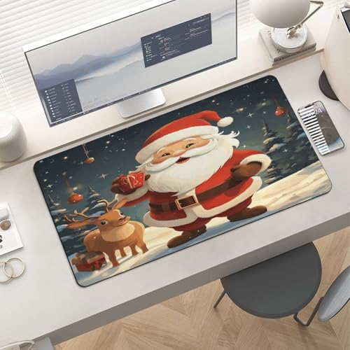 Alfombrilla de escritorio navideña Santa Claus con base de caucho miniatura 6