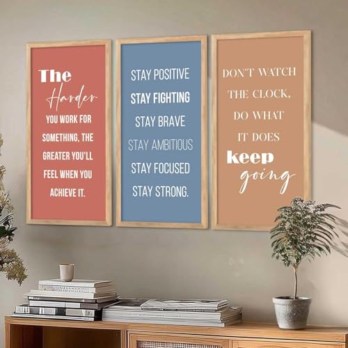Image of kotart - Motivational Wall Decor Paintings| Painting for wall Hanging | Quotes Wall Decor Paintings | Motivational Quotes Poster With Frame | Wall Hanging Painting For Office Living Room Bedroom Set of 3 (13x25 inch, E)