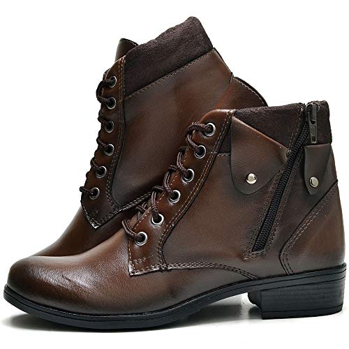 Bota Coturno Cano Curto Feminino DUBUY 603FDB Tamanho:36;cor:Marrom;gênero:Feminino