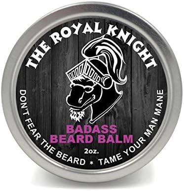 Badass Beard Care Beard Balm - The Royal Knight Scent, 2 oz - All Natural Ingredients, Keeps Beard and Mustache Full, Soft and Healthy, Reduce Itchy and Flaky Skin, Promote Healthy Growth