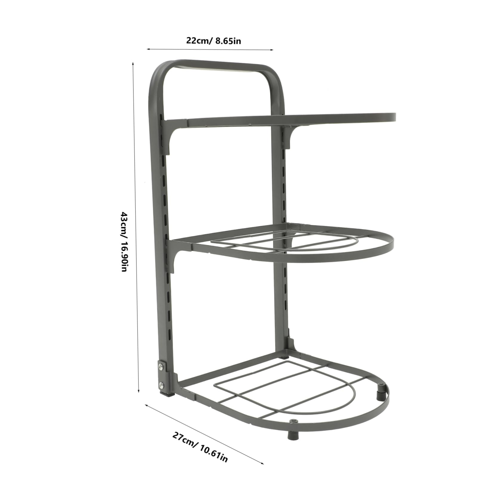Healifty Organisateur de Casseroles Pliable en Acier Carbone, Trois Niveaux