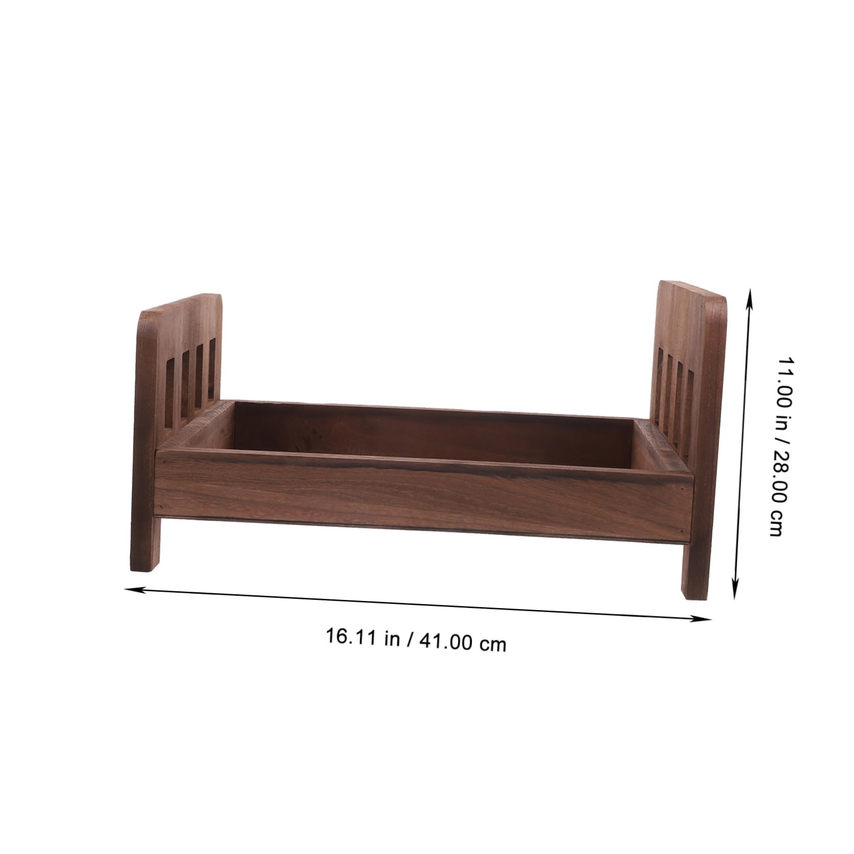 Homoyoyo Accesorio de Fotografía para Bebés Recién Nacidos Cama de Madera Diseño Vintage y Seguro para Sesión de Fotos en Forma de Cama Pequeña
