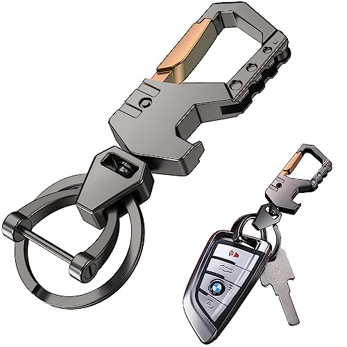 Nuwacreat Heavy Duty Keychain Opener With 2 Keyrings Car Keychains, Multifunctional Toolbox For Men And Women Car Keychains (Black-2) #TOP18