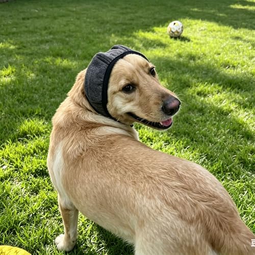 Image of Dog Ear Muffs Noise Protection Quiet Ears for Dogs | Anxiety Barking Snood for Noise 2PCS Ear Hearing Earmuffs Fireworks Protection Anti Anxiety Dog Hat Large Dog (Grey+Grey)