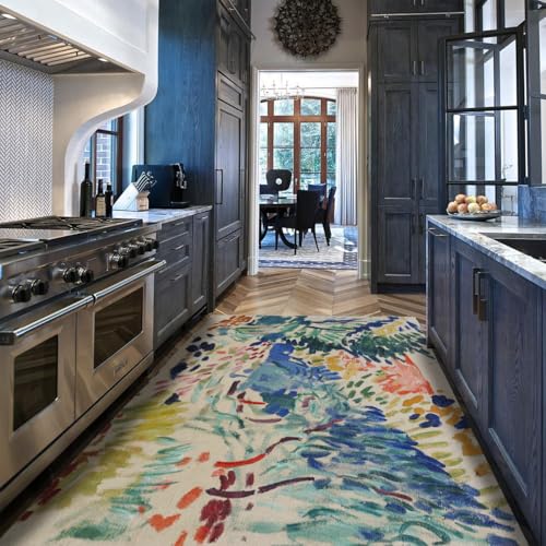 Tapis Antidérapant Henri Matisse 160x230cm Lavable Orange Résistant aux Taches de Cuisine - 5
