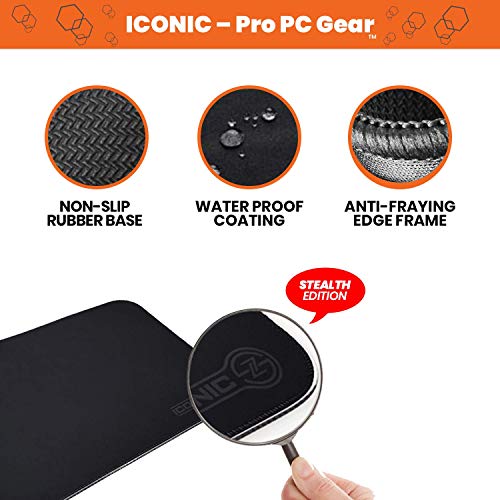 Iconic - Pro Pc Gear Rgb Large Gaming Mouse Mat Pad 32" X 12" - Led Lighting Static /Breathing/Flashing- Stitched/Waterproof/Non Slip Base #TOP7