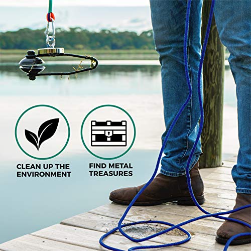 AnglerMag Magnet Fishing Kit, Strong 1000 lb Magnetic Fishing Kit with Rope, 9 Piece Complete Set, Super Powerful Neodymium Fishing Magnet Kit for Salvage & Treasure Hunting in Rivers, Oceans & Lakes - Thumbnail 7