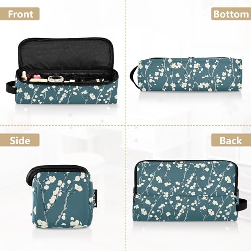 Bolsa de viaje resistente al calor para herramientas de cabello Winter Botany Marble, con tapete aislante para planchas y rizadores, organizador portátil para accesorios de cuidado del cabello miniatura 5