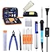Soldering Iron Kit, 60W Adjustable Temperature Soldering Iron with ON/OFF Switch, 5 Soldering Tips, 6 Aid Tips, Solder Sucker, Tin Wire Tube, Tweezers, Scissors, Soldering Stand in Portable Tool Bag