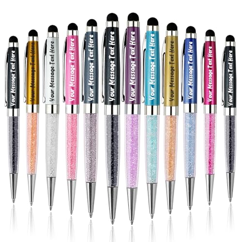 Yastar Penne aziendali personalizzate con stilo - Penna a sfera in metallo personalizzata per dirigenti, insegnanti e studenti. Regalo per Lauree, Promozioni 12pz/Confezione