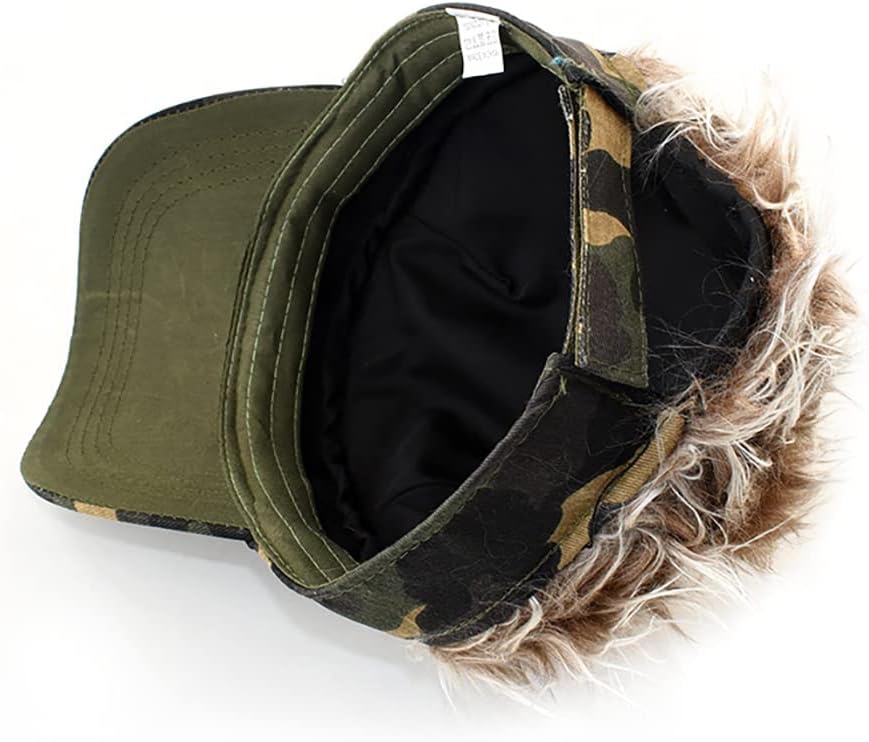 Malaxlx Mens Visor Cap Wig Adjustable Baseball Cap Golf Hats with Fake Hair