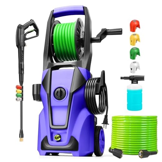 Commowner 4800 PSI Electric Pressure Washer 2024 Newest 2.8 GPM Professional High Power Washer with 33ft Pressure Hose, 4 Nozzle and Detergent Tank for Cars, Fences, Patio, Upgraded Blue