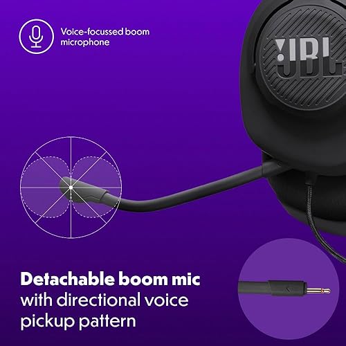 Miniatura 4 de JBL Quantum 100M2 - Auriculares con cable para juegos con micrófono omnidireccional, desmontable con opción de silencio y almohadillas de espuma