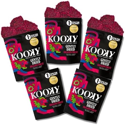 Kooky Gently Dried Red Dragon Fruit 5 Pack | All-Natural Healthy ...