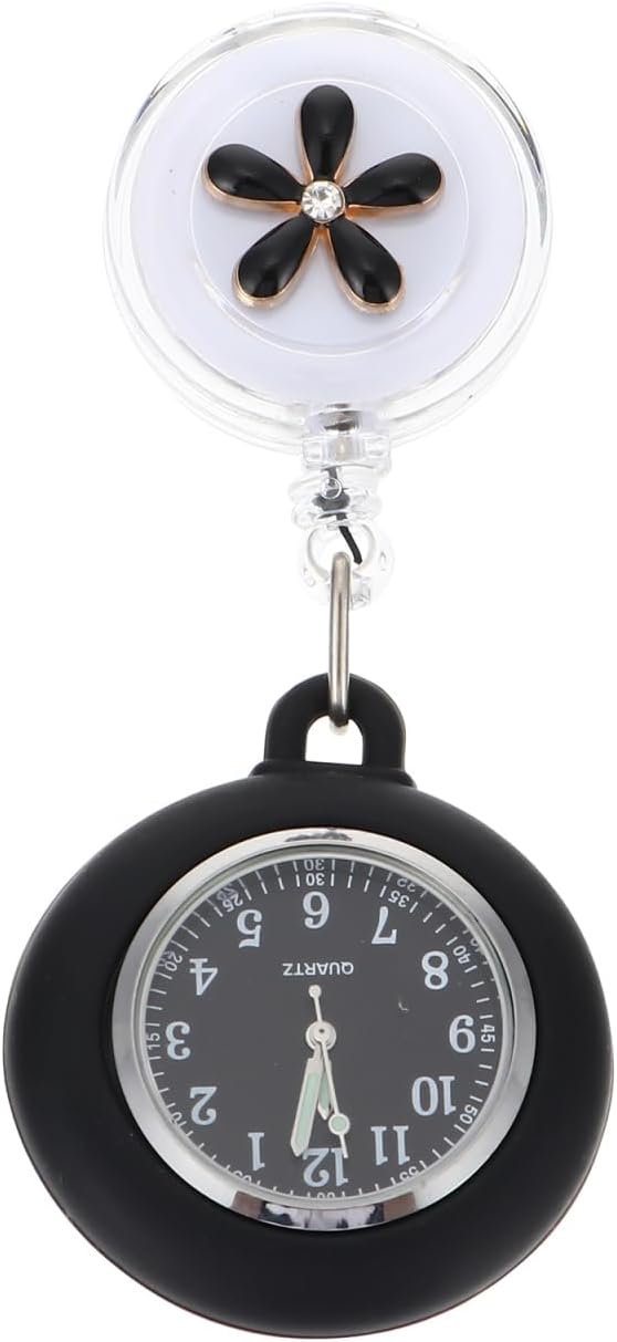 Hemobllo Nurse Fob Pocket Watch Clip on Hanging Badge Clock for Nurses Medical Professionals Lightweight 3.93X1.65X0.59In