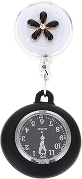 Hemobllo Nurse Fob Pocket Watch Clip on Hanging Badge Clock for Nurses Medical Professionals Lightweight 3.93X1.65X0.59In
