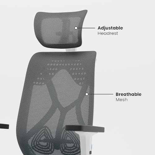 Image of SmileSellers Hector Multi-Purpose Gaming Chair,High Back Mesh Ergonomic Office Chair, Desk Chair with 2D Adjustable Armrests, Smart Synchro Multi-Tilt Lock Mechanism | No Seat Slider (Teal-White)