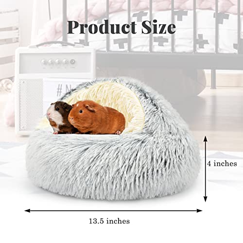 Yuepet Plush Round Bed Warm Hooded [Guinea Pig] Cave And Hideout, Cozy Ferret Calming Hideaway For Guinea Pig Ferret And Hedgehog (14"×14") #TOP1