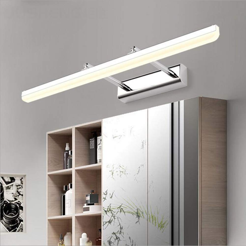 Podświetlane lustro LED, oświetlenie łazienkowe, 9 W, 40 cm, regulowane, ze stołem łazienkowym i lustrem świetlnym, zimna biel / ciepła biel, wodoszczelność IP44, do przedpokoju, klatki