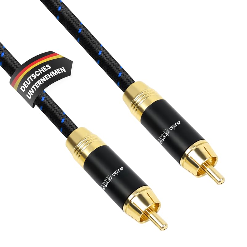 audio pirates by cammica - Cavo RCA, 1 connettore RCA su 1 connettore RCA, cavo audio di fascia alta con contatti in oro (7,5 metri)