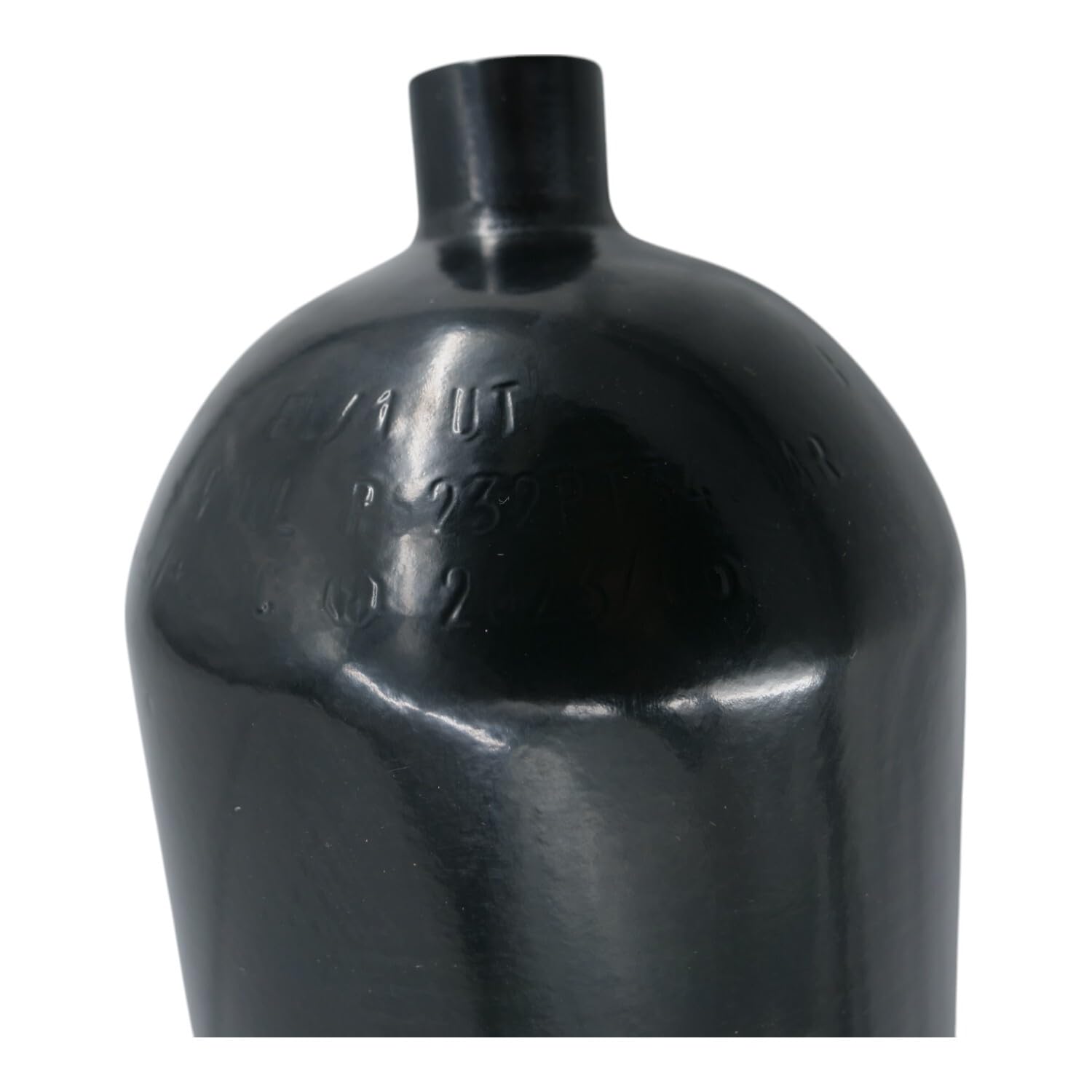 Stahlflasche/Tauchflasche 10 Liter 232 bar 171mm M25x2 ohne Ventil schwarz