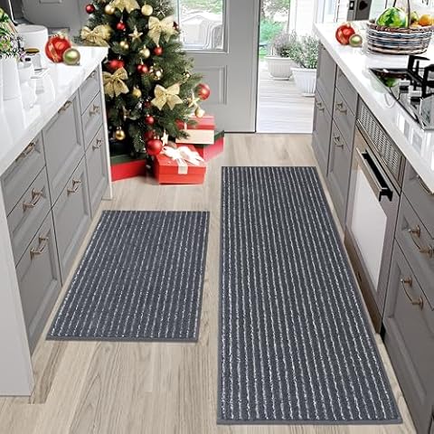 BEQHAUSE Non-Skid Washable Kitchen Mat Set Cover