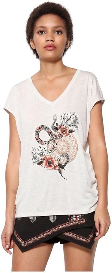 Amazon.com: Desigual Shasa - Camiseta de manga corta para mujer : Ropa,  Zapatos y Joyería