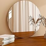 30 cm Selbstklebender Glasspiegel, Runder Glas Spiegel, Großer Wandspiegel Runder Spiegel 2mm Dekorativer HD Wandspiegel Schminkspiegel für Badzimmer, Ankleidezimmer, Wohnzimmer – Bild 5