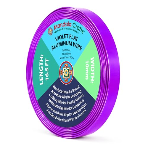 Image of Mandala Crafts 10mm Violet Flat Aluminum Crafting Wire for Sculpting