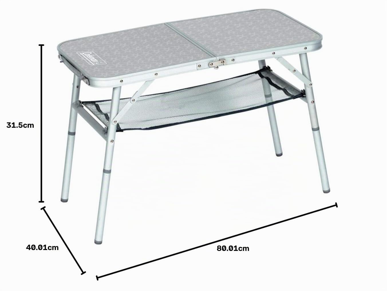Coleman Playa Multialtura - Mesa Acampada con Bandeja antiarena, 80 x 40 cm