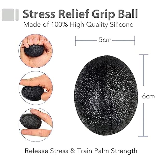 Grip Strength Trainer Kit with Finger Exerciser, Hand Grip Strengthener, Hand Extension Exerciser, Stress Relief Ball, Grip Ring, Gyro Ball for Muscle Building and Injury Recover