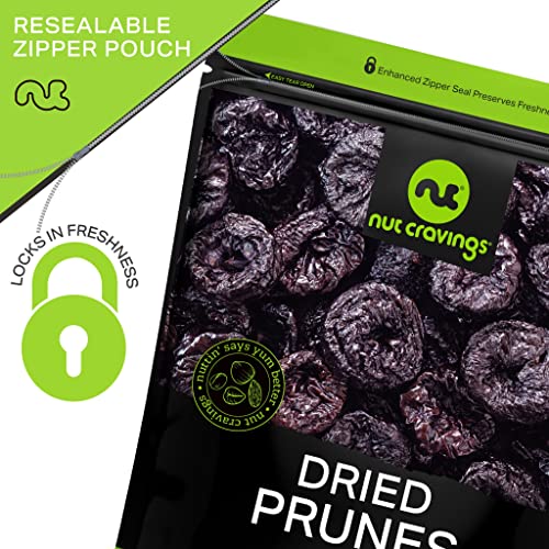 Dried Prunes Pitted Unsweetened, Dry Plums No Sugar Added (16Oz - 1 Lb) Packed Fresh In Resealable Bag - Sweet Fruit Snack Treat - Healthy Food, All Natural, Vegan, Kosher Certified #TOP4