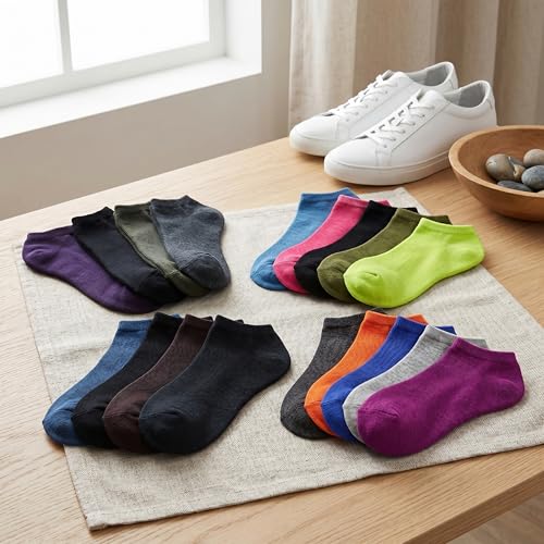 Image of Tipi Toe Women's 20 Pack Colorful Low Cut Socks - Lightweight, Breathable Design for All-Day Comfort Sizes 9-11 /10-13