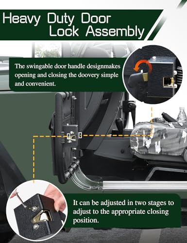 Image of JROAD Wrangler JK Tube Half Doors Off Road Tubular Summer Doors Fit for 2007-2018 Jeep Wrangler JK Unlimited 2-Door (exclude JL & JT Models)| Front Doors 2PCS |Door storage bag