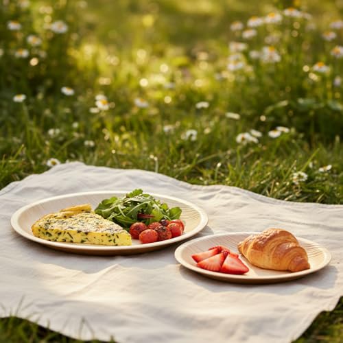 Charity Leaf Disposable Palm Leaf 7" Round Plates (50 pieces) Bamboo Like Serving Platters, Disposable Boards, Eco-Friendly Dinnerware For Weddings, Catering, Events by Charity Leaf - Image 7