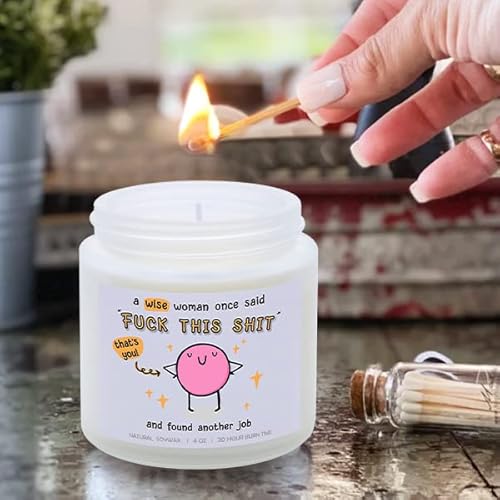 Funny Gifts For Women Lavender Scented Candles, Wise Women, Naturial Soy Wax Aromatherapy Candle Jar Bow Gift Box, Funny Gifts For One Get A New Job 4Oz #TOP5