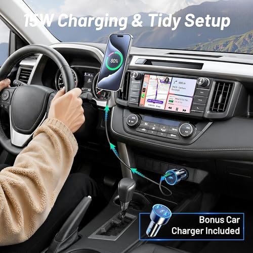 Image of Phone Mount for Toyota RAV4 (2013-2018),15W Wireless Car Charger,Magnetic Phone Holder,Dashboard Hands Free Mobile Holder,360 Adjustable,2014 2015 2016 2017 RAV-4 Interior Accessories,New Car Gifts