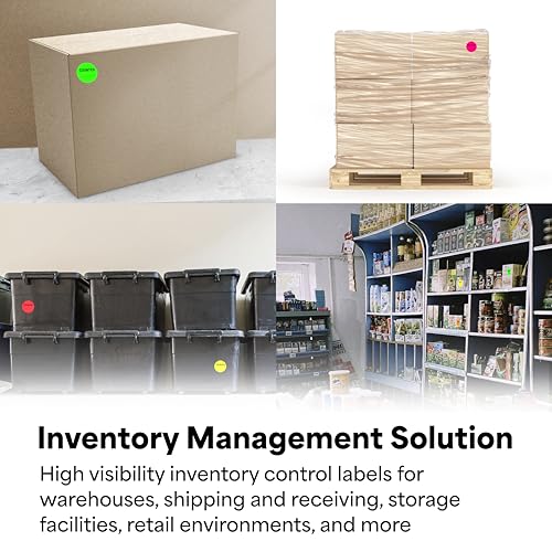 Image of TapeCase INVLBL-024 Counted Inventory Label, Circular Adhesive Label, Pink, 2 in, 1000 Labels Per Roll, 1 Roll