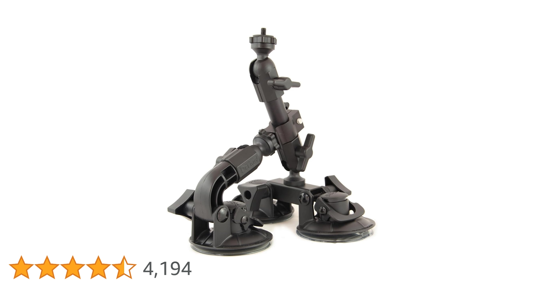 新品 Delkin Fat Gecko Triple Mount Delkin DDMNT-TRIPLE Fat Gecko Three-Arm Suction Mount (Black