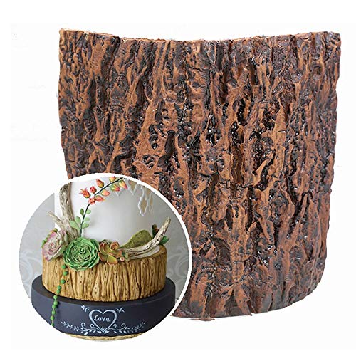 Wyd Tree Bark Texture Mats Fondant Mermaid Silicone Mold,Handmade Soap Mold,Cake Mold Decorating,Fondant Baking Mold #TOP4
