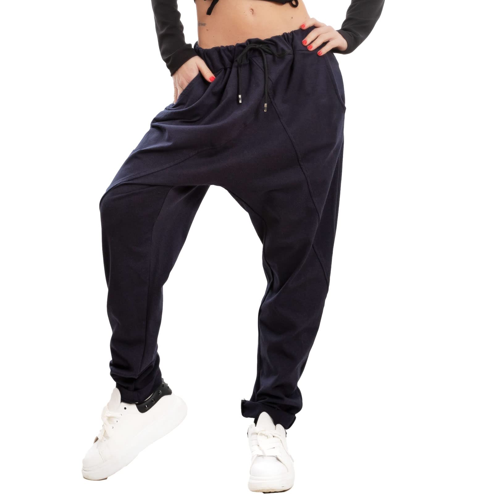 Toocool Pantaloni Donna garzati Tuta Cavallo Basso Turca Harem Sarouel MS-50216