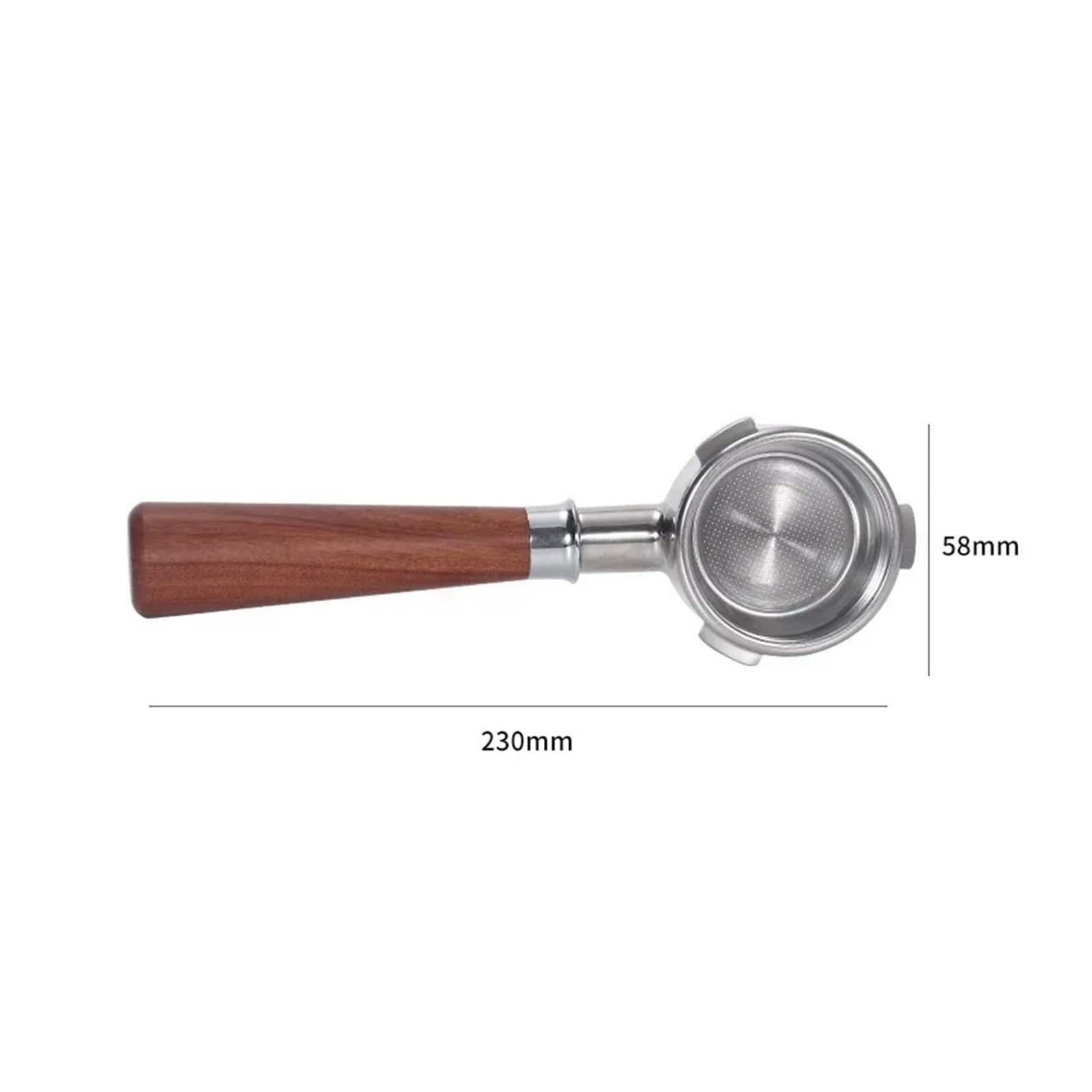Portafiltro De Café Sin Fondo De 3 Orejas De 58mm Con 2 Cestas (18g), Compatible Con Cafetera Hibrew, H7/h7a /h10a, Adaptación Precisa(HIBREW Red wood)