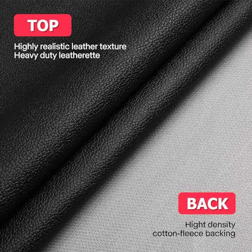 K-Musculo Vinyl Fabric, Marine Faux Leather Upholstery, for Upholstery Crafts, DIY Sewings, Sofa, Handbag, Earrings, Hair Bows Decorations (Black 54'' X 12'' inch 1Ft)