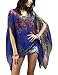 Qunsia Women's Chiffon Caftan Poncho Tunic Top Cover up Batwing Blouse