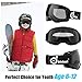Odoland 2 Pack Ski Goggles for Adult and Youth, Anti-Fog and UV Protection Snow Goggles Compatible for Ski Helmet