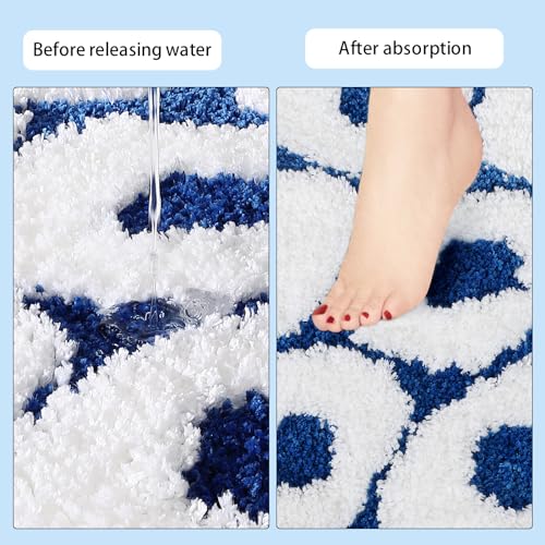 Image of TOIVO You Look Good Bath Mat - Stylish Funny Pink Bathroom Rug with Cute Words, Absorbent & Non-Slip - 25x21 inch (Blue)