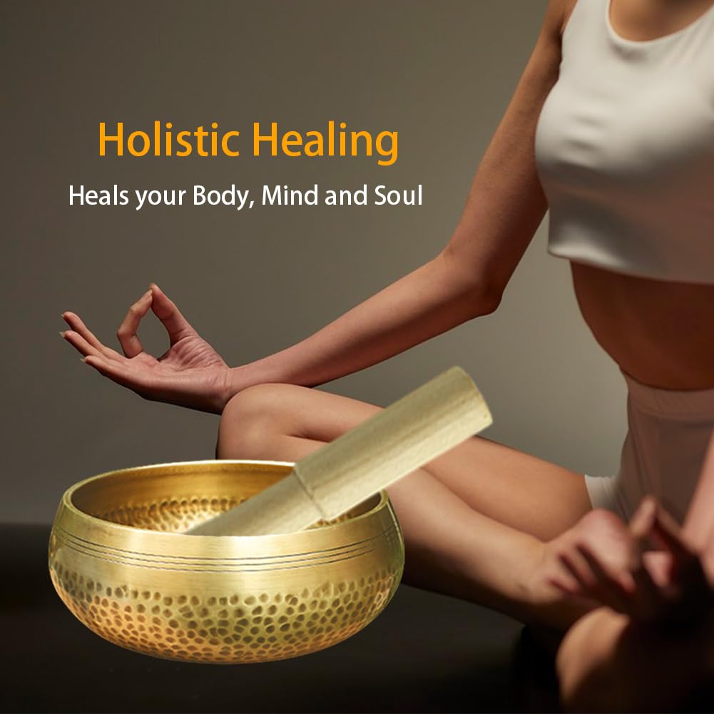 Set di campane tibetane per meditazione con martello fatto a mano per yoga, consapevolezza e meditazione, campana tibetana per meditazione, campana tibetana per yoga, attenzione