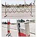 Industrial Expandable Barricade 1.2x2.5m, Stainless Steel Mobile Safety Barrier, Retractable Traffic Fence, Expandable Barricade with Casters